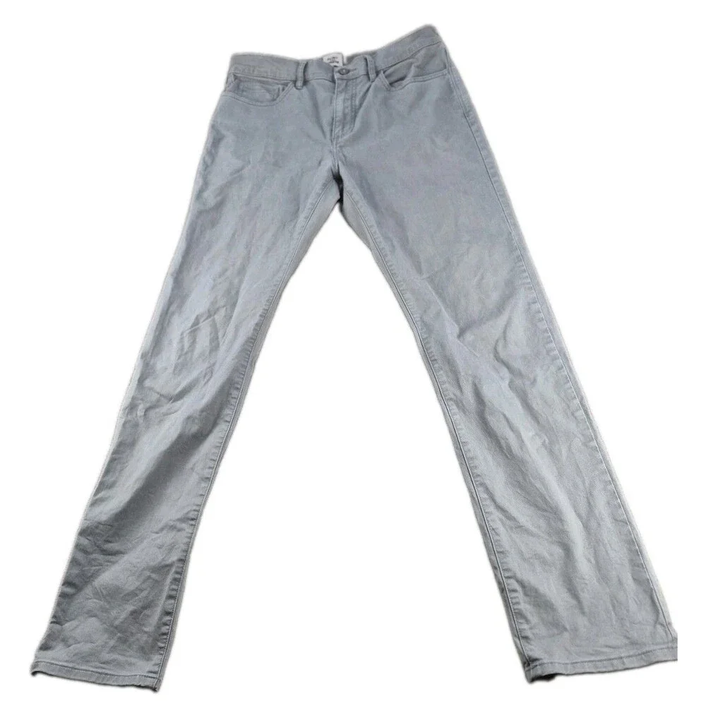 Flint & Tinder 365 Chino Pants Men Sz 32x34 Gray 5-Pocket Tapered Stretch Washed